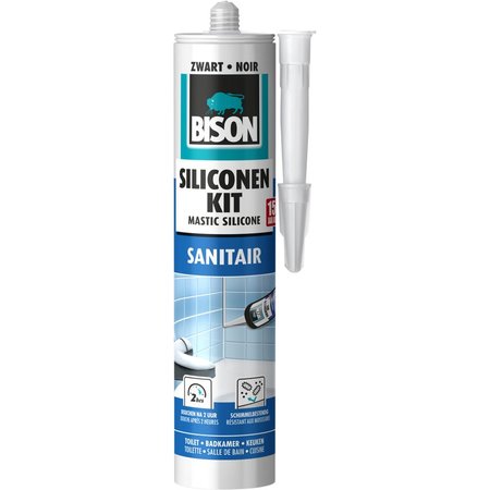 BISON Siliconenkit Sanitair Zwart - 300 ml