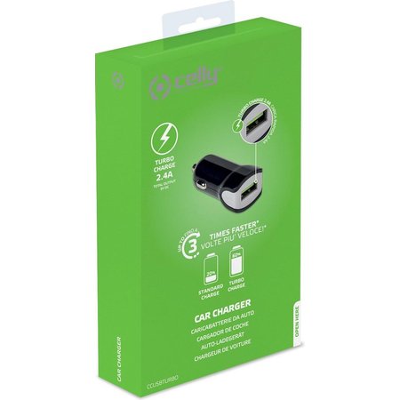 CELLY Universele Autolader met USB 2,4A