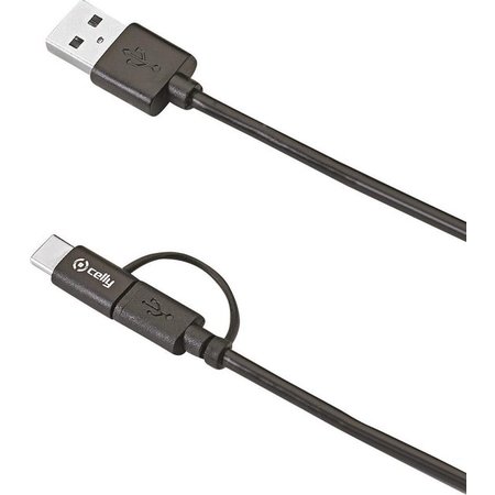 CELLY Datakabel USB-MicroUSB-USB-C - 1m