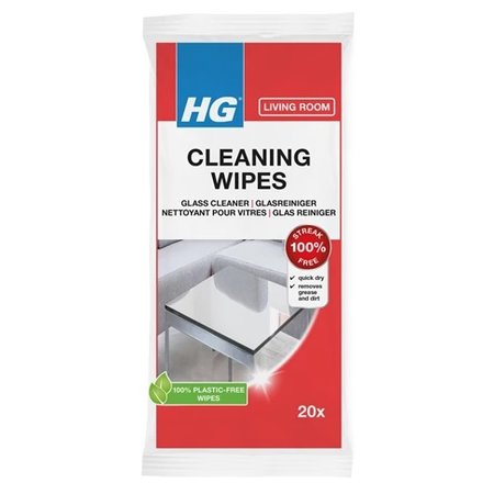 HG Cleaning Wipes Glas Reiniger, 20 Stuks
