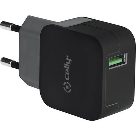 CELLY Thuislader Turbo 1 USB-poort 2.4A Zwart