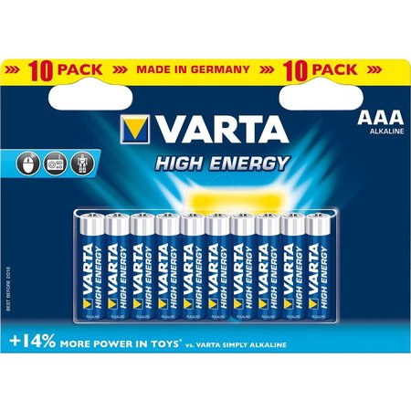 VARTA AAA-Batterijen Alkanine 1,5V, 10 Stuks
