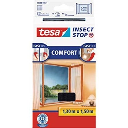 Tesa Insect Stop Comfort Klittenband Ramen Zwart 1,3m x 1,5m
