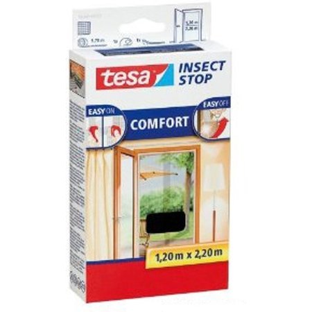 Tesa Insect Stop Comfort Klittenband Deuren Zwart 2,2m x 1,2m