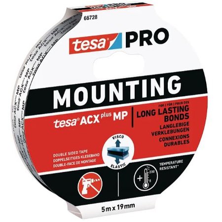 TESA Mounting PRO Montagetape ACX+, Zwart, 5mx19mm