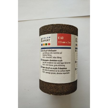 COLOR EXPERT Schuurpapier Alu-Oxyd op Rol, K60, 115mm x 5m
