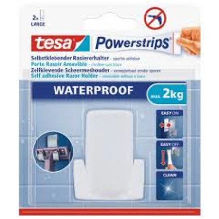 Tesa Powerstrips Waterproof Scheermeshouder Wit