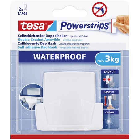 Tesa Powerstrips Waterproof Duohaak Wit