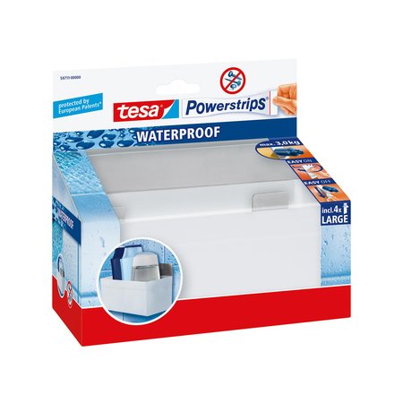 Tesa Powerstrips Waterproof Douchebakje RVS
