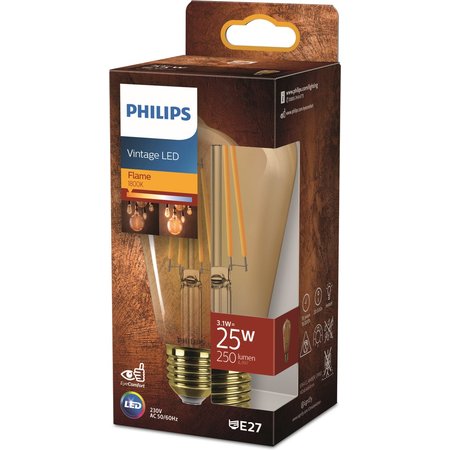 PHILIPS LED Edison-lamp Filament E27 25W Amberglas