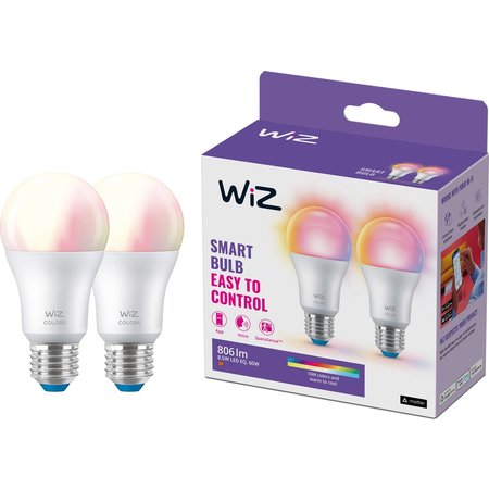 WiZ Smart Ledlamp E27 8.5W 2200-6500K RGB, 2 Stuks