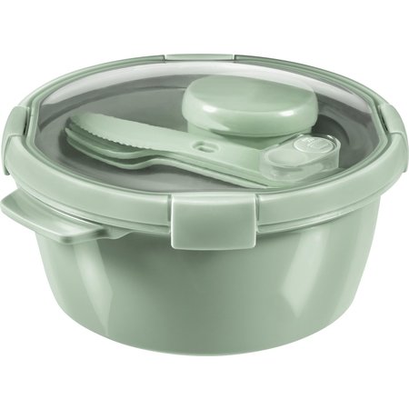 CURVER Lunchbox Smart To Go Eco Rond, 1.6L Groen + Bestekset