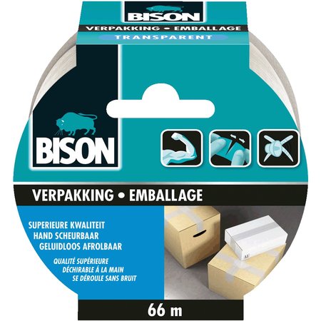 Bison Verpakkingstape Transparant 66m x 50mm