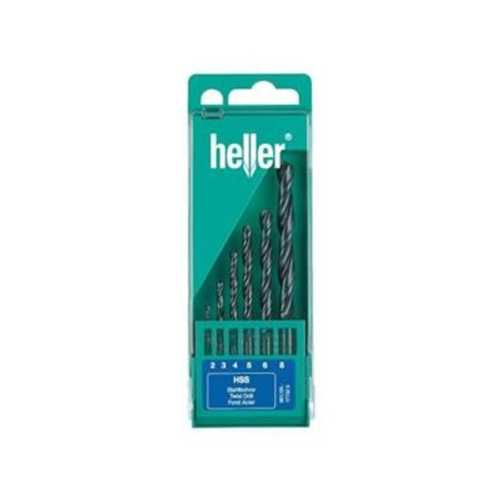 Heller Metaal-spiraalboren HSS-R Set van 6 Ø 2-8mm