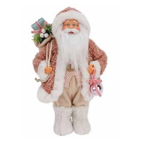COSY & TRENDY Kerstman Santa Roze, 20x13xh31cm Polyester