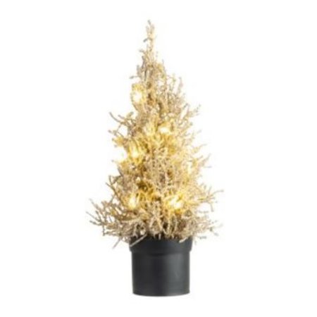 COSY & TRENDY Kerstboom 15 Ledlichtjes, Glitter Champagne 13x13xh33cm Kunststof