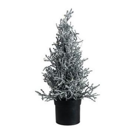 COSY & TRENDY Kerstboom 15 Ledlichtjes, Glitter Zilver 13x13xh33cm Kunststof