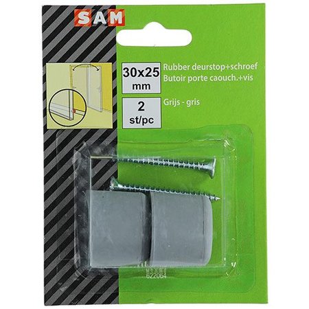 SAM Deurstop Rubber 30x25mm Grijs (2 St.)