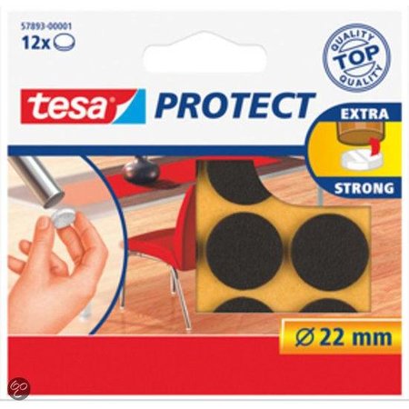 Tesa Protect Beschermvilt Rond Bruin 12x 22mm