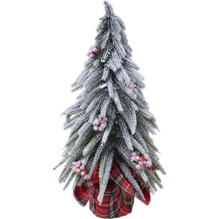 SNOWFLAKE Kerstboom Snowy Bessen, 20cm, Wit/Rood