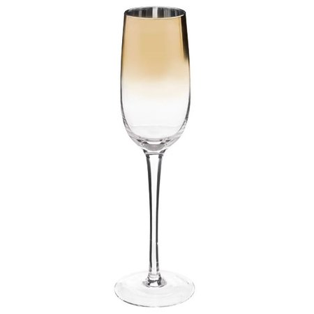 SECRET DE GOURMET Champagneglazen Arya met Gouden Rand - 210 ml - 6 Stuks