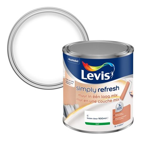 LEVIS Simply Refresh 'Muur in één Laag' Mix Base Clear, 930ml