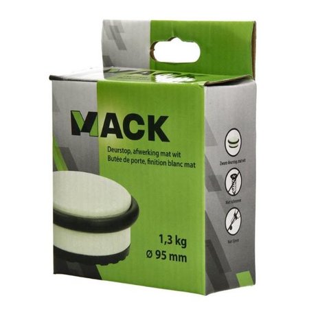 MACK Zware Deurstop Wit, 1,3kg - Ø95mm - Hoogte 35mm
