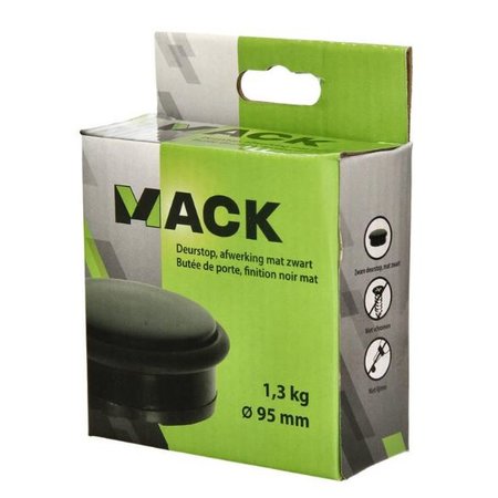 MACK Zware Deurstop Zwart, 1,3kg - Ø95mm - Hoogte 35mm