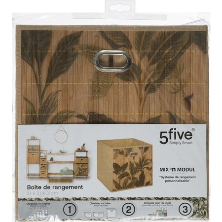 5FIVE Opbergbox 'Mix 'n Module', 31x31cm, Bamboe Lattenpatroon