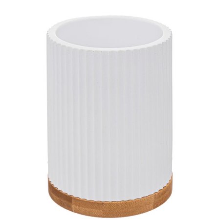 5FIVE Toiletborstel 'Moderne kleur', Wit/Bamboe
