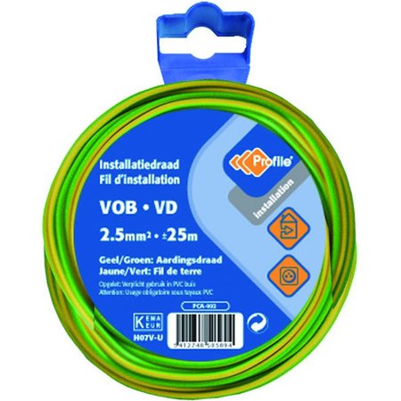 Profile VOB 2,5mm² Geel/Groen 25m Haspel