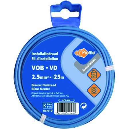 Profile VOB 2,5mm² Blauw 25m Haspel