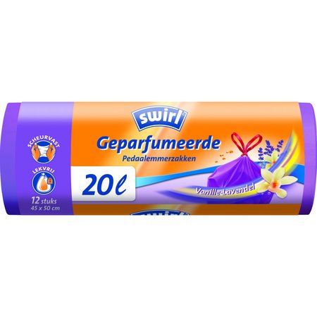 Swirl Pedaalemmerzak Geparfumeerd Vanille-Lavendelgeur 20L (12 St.)