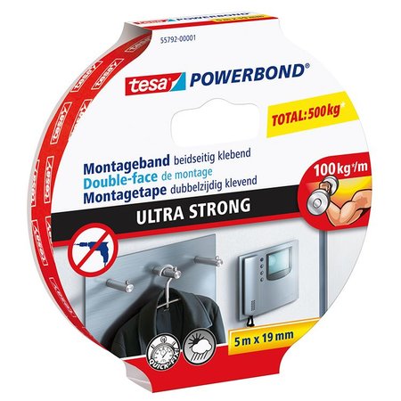 Tesa Powerbond Ultra Strong Dubbelzijdige Tape 5m x 19mm