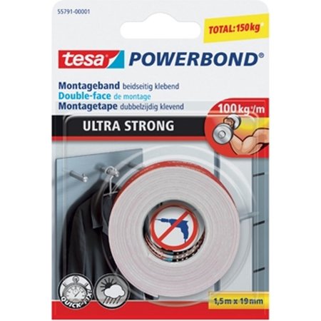 Tesa Powerbond Ultra Strong Dubbelzijdige Tape 1,5m x 19mm