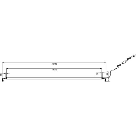 FANTASIA LED Wandlamp 'Guri' 54W 3000K 180cm Zwart Dimbaar