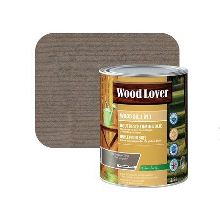 Wood Lover Houtbeschermingolie '3 in 1' 2,5l 960 Grafietgrijs