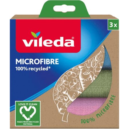 VILEDA Multifunctionele Doeken 100% Microvezel Gerecycleerd - 3 Stuks