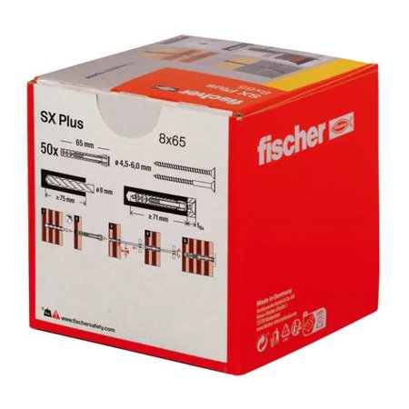 FISCHER Plug SX Plus 8 x 65, 50 Stuks