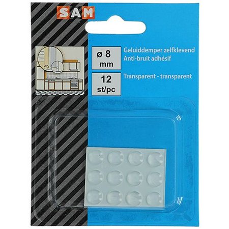 SAM Stootdop Zelfklevend Transparant 8mm (12 St.)