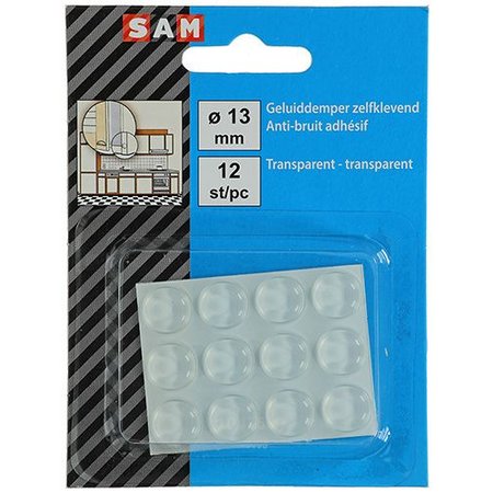 SAM Stootdop Zelfklevend Transparant 13mm (12 St.)