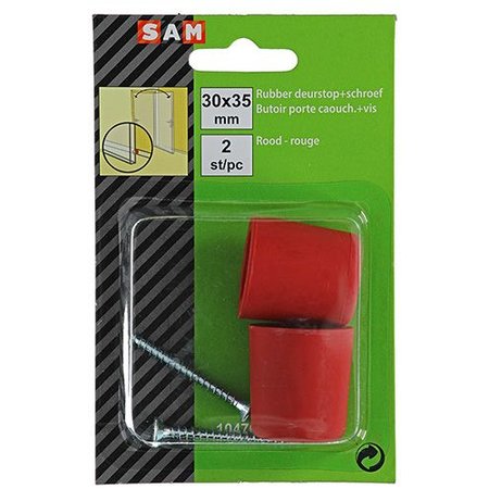SAM Deurstop Rubber 30x35mm Rood (2 St.)