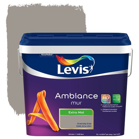 LEVIS Ambiance Muurverf Extra Mat - 5l - Oneindig Grijs
