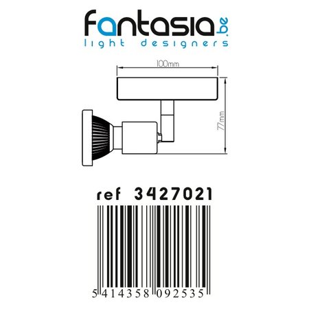 Fantasia Robus Spot Geborsteld Staal 1x