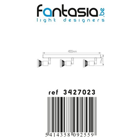 Fantasia Robus Spot Geborsteld Staal 3x