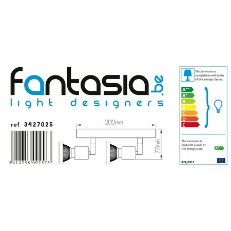 Fantasia Robus Spot Square Geborsteld Staal 4x