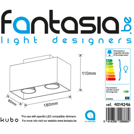 Fantasia Kubo Design Spot Zwart 2x