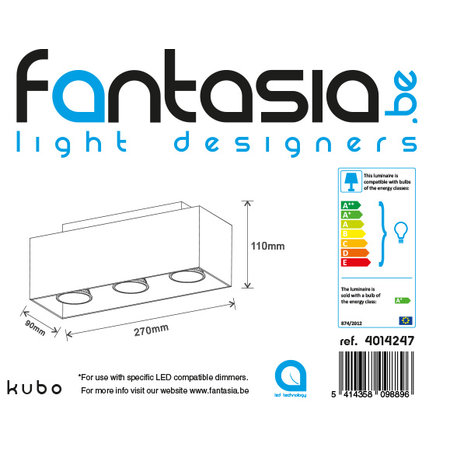 Fantasia Kubo Design Spot Zwart 3x