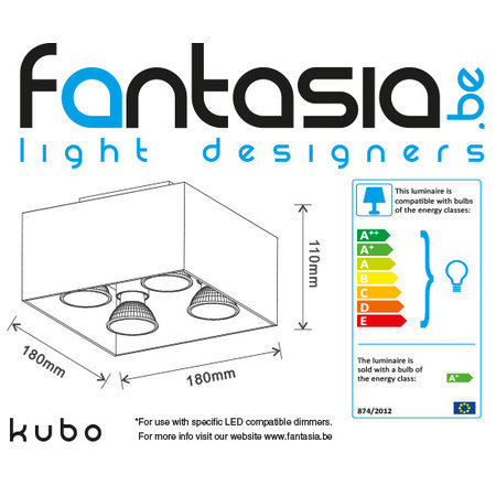 Fantasia Kubo Design Spot Zwart 4x