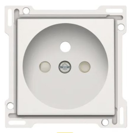 NIKO Afdekplaat voor Stopcontact met Penaarde, Inbouwdiepte 28,5mm, Wit